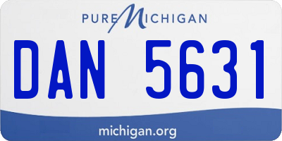 MI license plate DAN5631