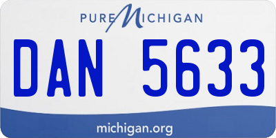 MI license plate DAN5633