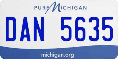 MI license plate DAN5635