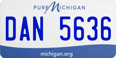 MI license plate DAN5636
