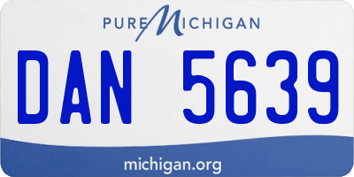MI license plate DAN5639