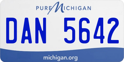 MI license plate DAN5642