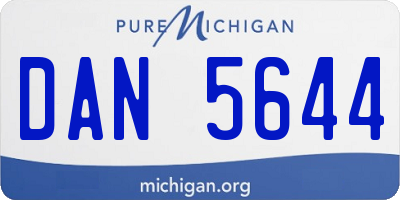 MI license plate DAN5644