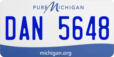 MI license plate DAN5648