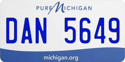 MI license plate DAN5649