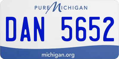 MI license plate DAN5652