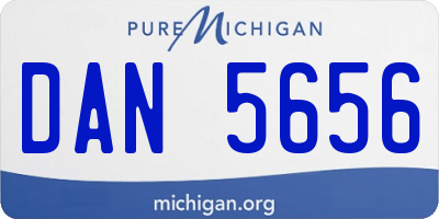 MI license plate DAN5656