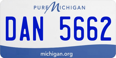 MI license plate DAN5662