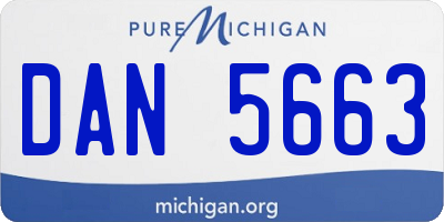 MI license plate DAN5663