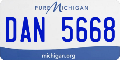MI license plate DAN5668