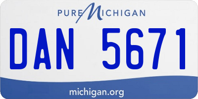 MI license plate DAN5671