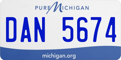 MI license plate DAN5674
