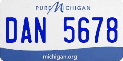 MI license plate DAN5678