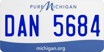 MI license plate DAN5684