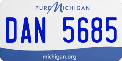 MI license plate DAN5685