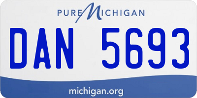 MI license plate DAN5693