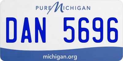 MI license plate DAN5696