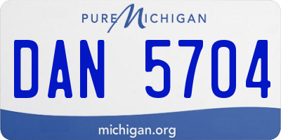 MI license plate DAN5704