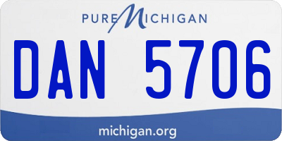 MI license plate DAN5706
