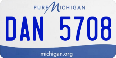 MI license plate DAN5708