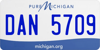MI license plate DAN5709