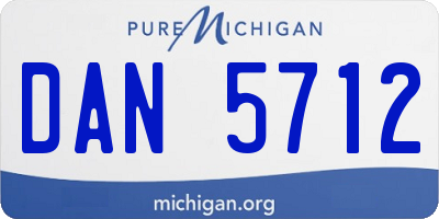 MI license plate DAN5712