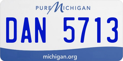MI license plate DAN5713