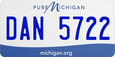 MI license plate DAN5722