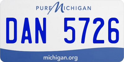 MI license plate DAN5726