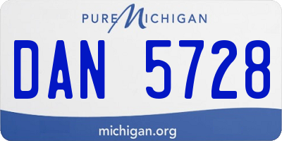 MI license plate DAN5728