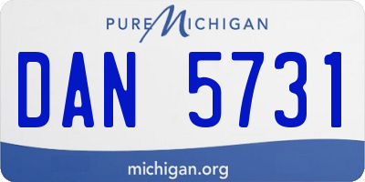 MI license plate DAN5731