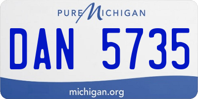 MI license plate DAN5735