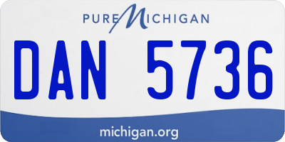 MI license plate DAN5736