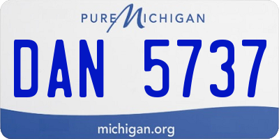 MI license plate DAN5737