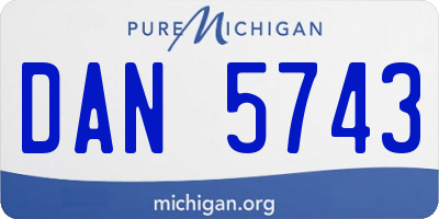 MI license plate DAN5743