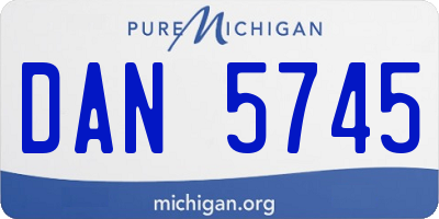 MI license plate DAN5745