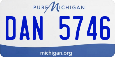 MI license plate DAN5746