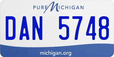 MI license plate DAN5748