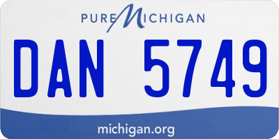 MI license plate DAN5749