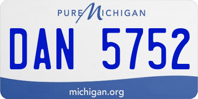 MI license plate DAN5752