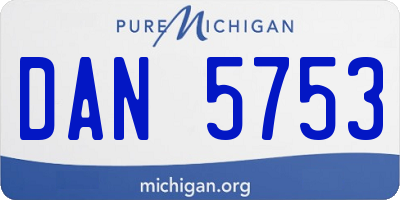 MI license plate DAN5753