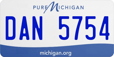 MI license plate DAN5754