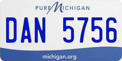 MI license plate DAN5756