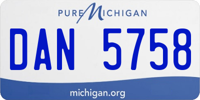 MI license plate DAN5758