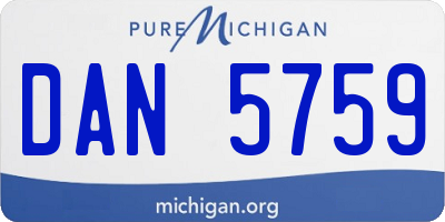 MI license plate DAN5759