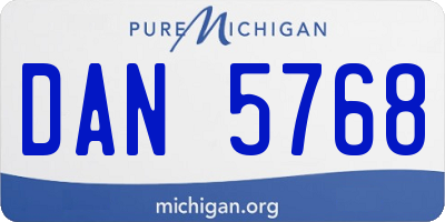 MI license plate DAN5768