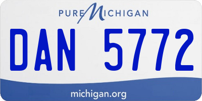 MI license plate DAN5772
