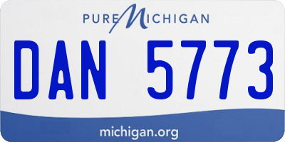 MI license plate DAN5773