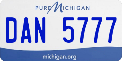 MI license plate DAN5777