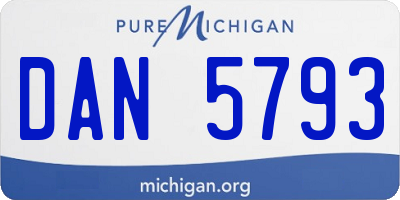 MI license plate DAN5793